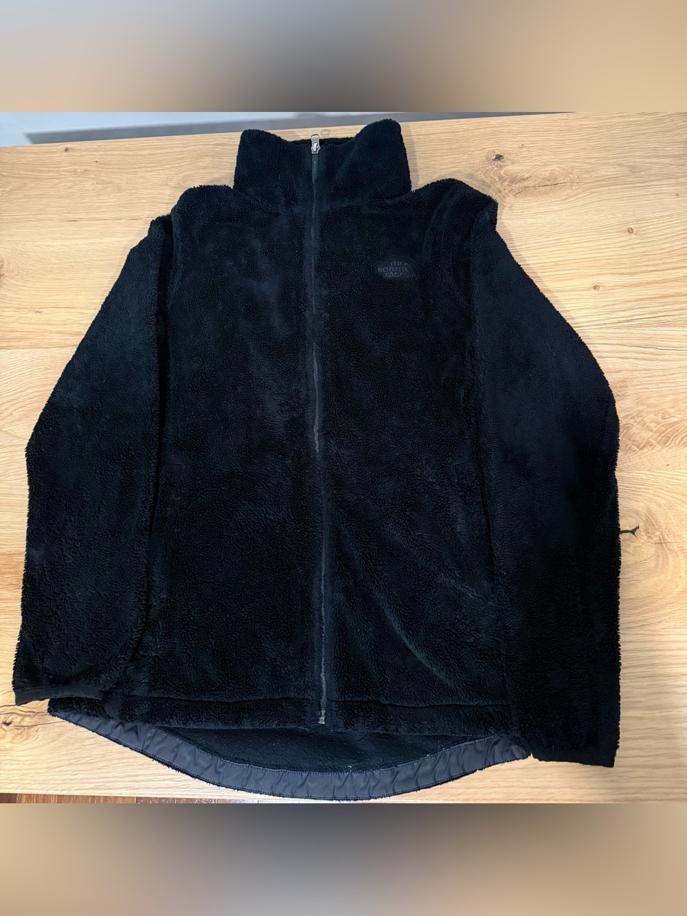 The North Face Womens Black Plush Full-Zip Jacket-Size Medium